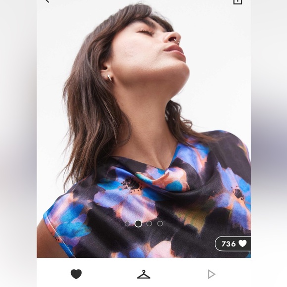 Topshop Drape Neck Maxi Dress in Large Purple Floral - Picture 2 of 7